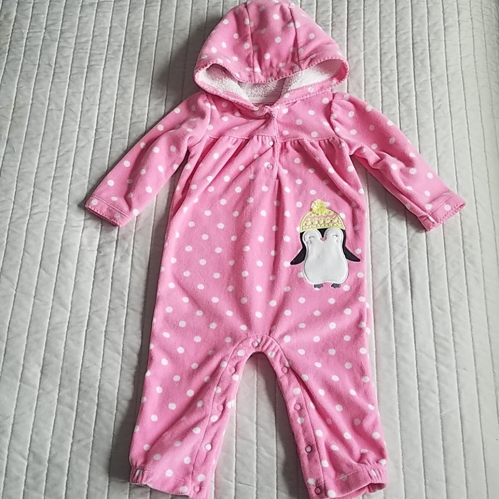 Carters Printed Fleece Hooded One Piece